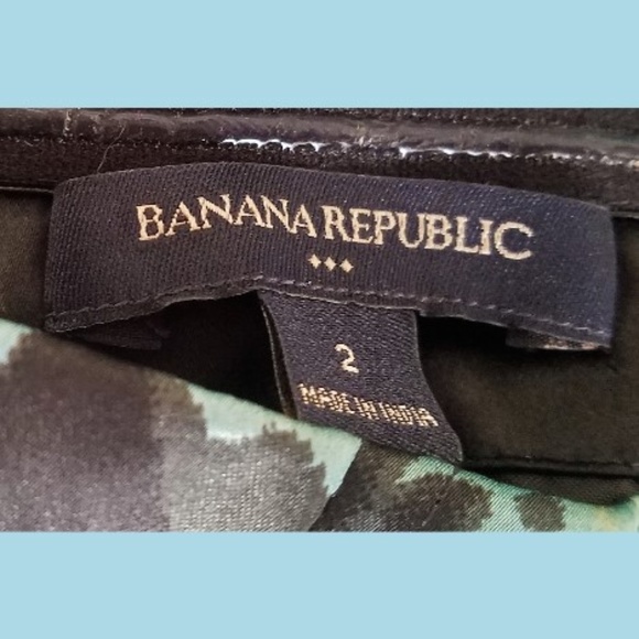 BANANA REPUBLIC Black Green Satin Strapless Dress - Picture 4 of 4